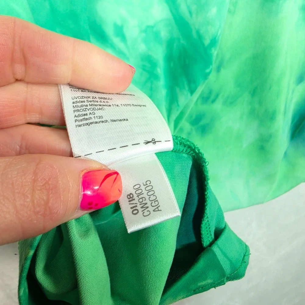Adidas X Pharrell Williams Hu Holi T Shirt Men's XL Green Tie Dye Trefoil 2018